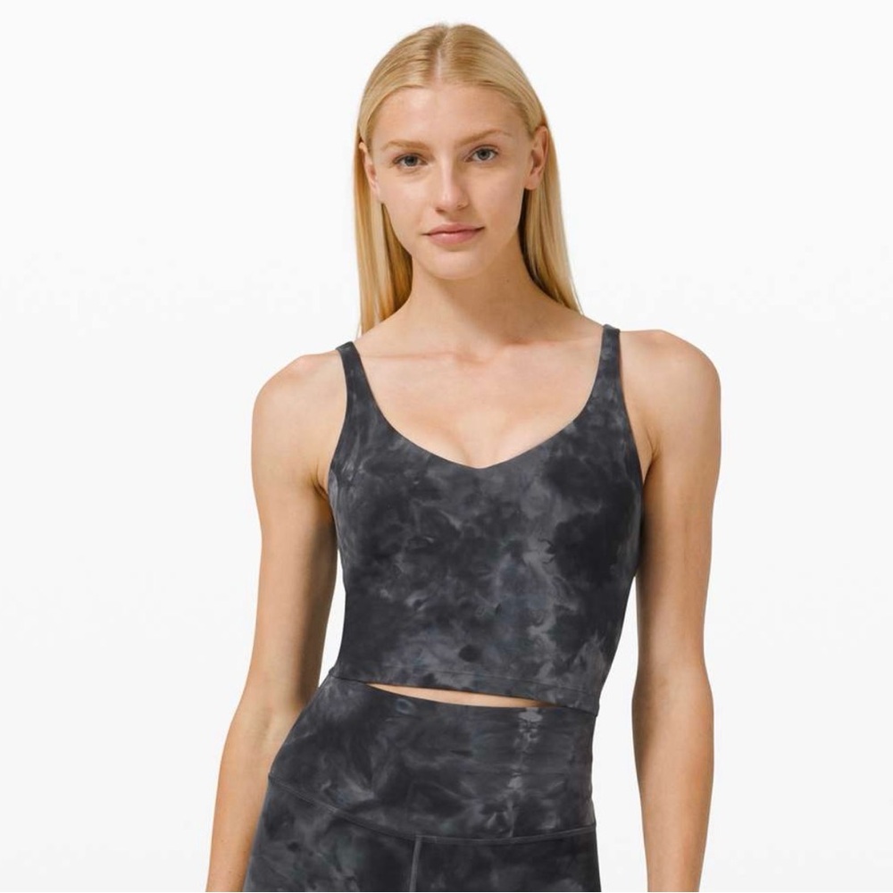 lululemon athletica Charcoal Tie-Dye Scoop Neck Crop Brami